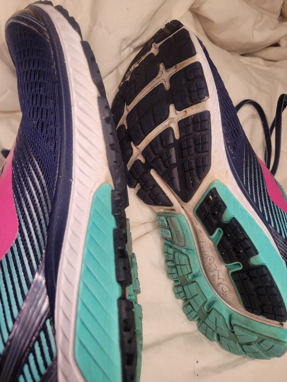 Brooks Navy Pink Teal Women's Running Sneakers Size 9 - Picture 5 of 6